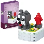 Zestaw klocków konstrukcyjnych – piesek sznaucer szary 199 el.